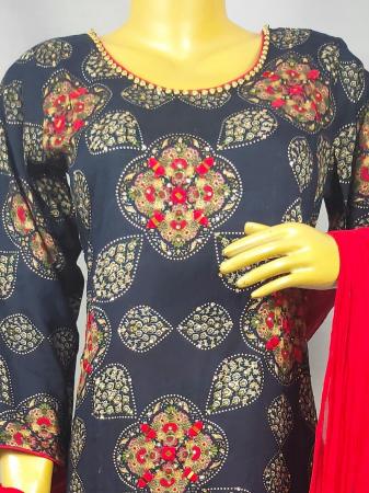 Blue Kurti set with all over work with Plazzo & Duptta